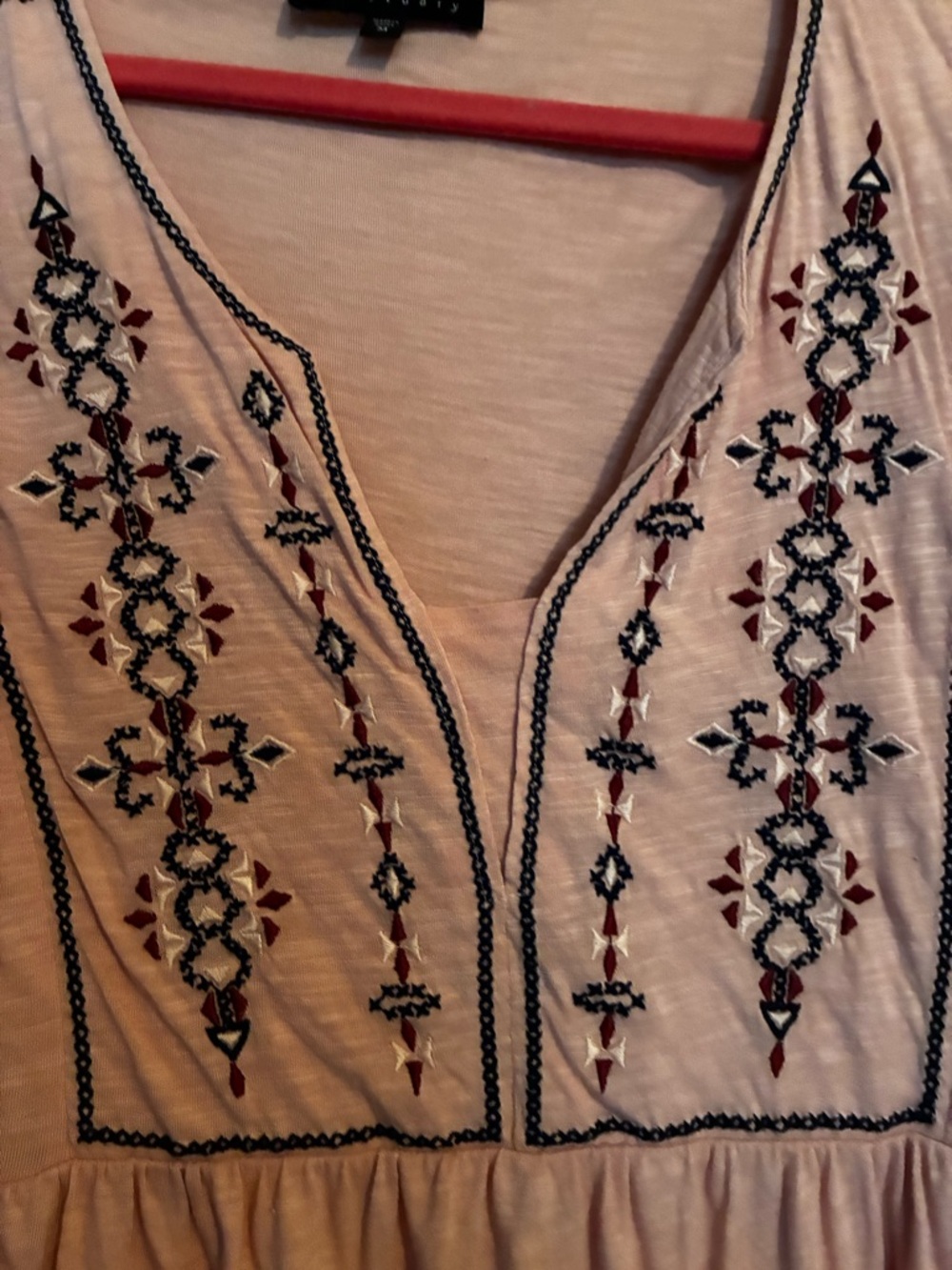 Sanctuary Pink Embroidered Top